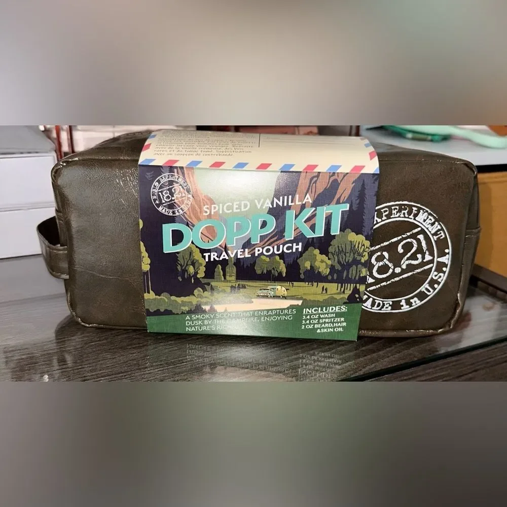 18.21 Man Made Absolute Mahogany Dopp Kit & Spiced Vanilla Dopp Kit (Pick One)